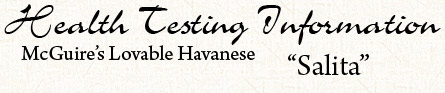 Health Testing - Havanese - Salita